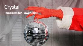  Presentation with disco ball - Slides featuring silver disco mirror ball background and a red colored foreground