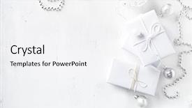  Presentation with christmas presents - Beautiful PPT layouts featuring silver element - white christmas presents with christmas backdrop and a white colored foreground
