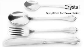  Presentation with silver jubilee - PPT theme having silver fork and spoon knife background and a white colored foreground