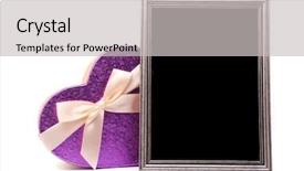  Presentation with silver - Cool new PPT theme with silver frame and gift box backdrop and a  colored foreground