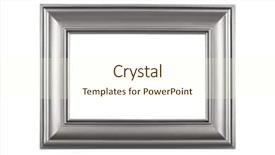  Presentation with frame border - PPT theme enhanced with silver frame isolated on white background and a cream colored foreground