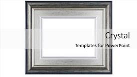  Presentation with frame - PPT layouts enhanced with silver frame isolated on white background and a white colored foreground