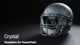  Presentation with gear - Cool new slides with silver gears - close-up of american football head backdrop and a dark gray colored foreground