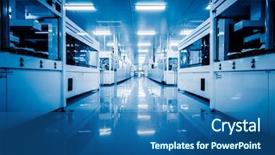  Presentation with factory - Amazing PPT theme having silver gears - industry technology borough of industry backdrop and a ocean colored foreground