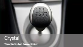  Presentation with brand - Colorful theme enhanced with silver gears - six speed gear stick backdrop and a gray colored foreground