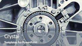  Presentation with motor - Presentation theme with silver gears - toned shot of a gear background and a gray colored foreground