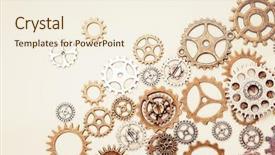  Presentation with gear wheels - Beautiful presentation design featuring silver gears - vintage gear wheels on light backdrop and a cream colored foreground