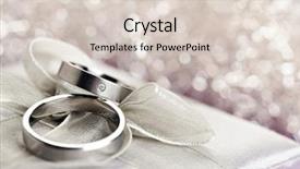 Presentation with wedding rings - Presentation design enhanced with silver gift box with bow background and a lemonade colored foreground