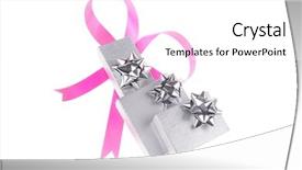  Presentation with pink white - Beautiful slide set featuring silver gift box with pink backdrop and a  colored foreground
