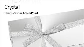  Presentation with gift ribbon - Amazing presentation having silver gift box with ribbon backdrop and a white colored foreground