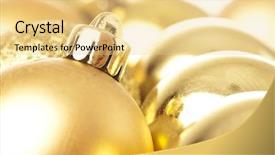  Presentation with white christmas - Amazing slides having silver gold - closeup of a christmas balls backdrop and a blonde colored foreground