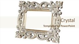  Presentation with gold frame - Colorful PPT layouts enhanced with silver gold carved picture frame backdrop and a soft green colored foreground