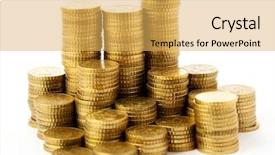  Presentation with gold silver - Amazing PPT layouts having silver gold coin - euro cent isolated backdrop and a yellow colored foreground