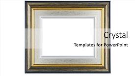  Presentation with gold frame - PPT layouts consisting of silver-gold frame isolated background and a white colored foreground