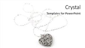  Presentation with jewelry - Presentation enhanced with silver heart pendant necklace isolated background and a white colored foreground