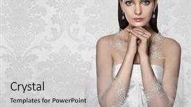  Presentation with bride - Colorful presentation enhanced with silver jewelry - beautiful bride wearing a dainty backdrop and a light gray colored foreground