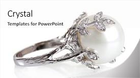  Presentation with pearl - Colorful theme enhanced with silver jewelry - beautiful ring with pearl isolated backdrop and a white colored foreground