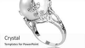  Presentation with pearl - Beautiful slide deck featuring silver jewelry - beautiful ring with pearl isolated backdrop and a white colored foreground
