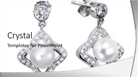  Presentation with pearl - Beautiful presentation design featuring silver jewelry - close-up earrings with zircon backdrop and a white colored foreground