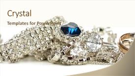  Presentation with white sparkle - Beautiful slide deck featuring silver jewelry - shinny jewellery isolated on white backdrop and a  colored foreground