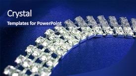  Presentation with blue - Audience pleasing PPT theme consisting of silver jewelry glass - close up of dimond necklace backdrop and a navy blue colored foreground