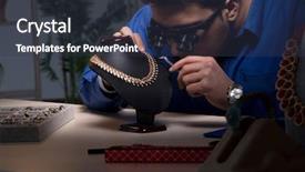  Presentation with railway workshop india - Audience pleasing PPT theme consisting of silver jewelry glass - jeweler working in his workshop backdrop and a  colored foreground