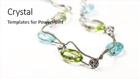  Presentation with summer - PPT theme having silver jewelry glass - summer beads background and a white colored foreground