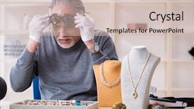  Presentation with workshop - Amazing presentation theme having silver jewelry glass - white bearded old jeweler backdrop and a  colored foreground