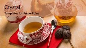 Presentation with tea cake - Amazing PPT layouts having silver jug - breakfast with english tea cake backdrop and a coral colored foreground