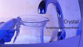  Presentation with filling water glass - Colorful presentation design enhanced with silver jug - filling up glass pitcher backdrop and a  colored foreground