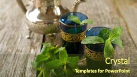  Presentation with moroccan - Cool new PPT theme with silver jug - moroccan mint tea backdrop and a tawny brown colored foreground