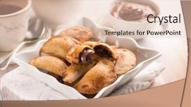  Presentation with silver cup - Colorful slide set enhanced with silver jug - tea cup and cookie stuffed backdrop and a lemonade colored foreground