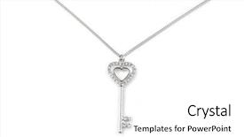  Presentation with silver - PPT theme enhanced with silver key pendant necklace isolated background and a white colored foreground