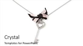  Presentation with silver - Cool new presentation theme with gold heart chain - silver key pendant necklace isolated backdrop and a white colored foreground