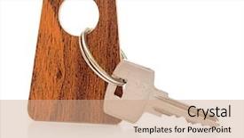  Presentation with white blank notebook silver - Amazing slides having silver key with blank tag backdrop and a coral colored foreground