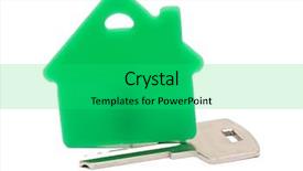  Presentation with house key - Amazing theme having silver key with house figure backdrop and a  colored foreground