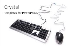  Presentation with silver - Theme having silver-keyboard-and-mouse-isolated background and a white colored foreground