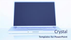  Presentation with banquet blue and silver - Presentation design with silver laptop computer with bluish background and a  colored foreground