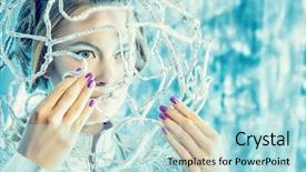  Presentation with silver - Colorful presentation theme enhanced with silver latex costume with futuristic backdrop and a  colored foreground