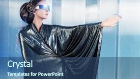  Presentation with silver - Amazing PPT theme having silver latex costume with futuristic backdrop and a  colored foreground
