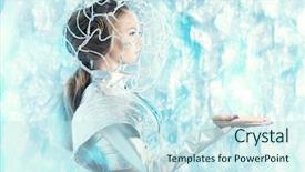  Presentation with silver frames - Audience pleasing slide set consisting of silver latex costume with futuristic backdrop and a  colored foreground