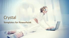  Presentation with silver - Cool new presentation with silver latex costume with futuristic backdrop and a cream colored foreground