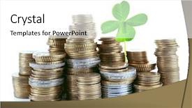  Presentation with four leaf clover - Slide deck featuring silver lottery - clover leaf growing background and a white colored foreground