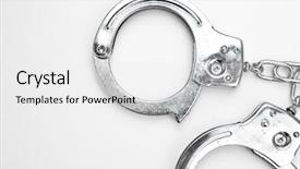  Presentation with silver - Slides enhanced with silver-manacles-lying-against-white background and a white colored foreground