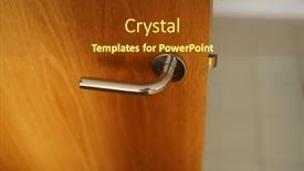  Presentation with silver - Cool new PPT layouts with silver-metal-door-handle backdrop and a tawny brown colored foreground