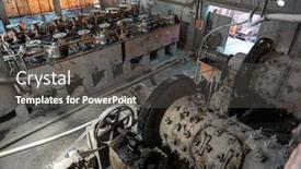 Presentation with mining - Presentation having silver-mining-factory background and a dark gray colored foreground