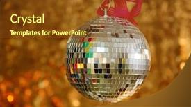  Presentation with gold silver - Presentation theme having silver mirror ball with gold background and a tawny brown colored foreground