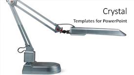  Presentation with silver - PPT theme having silver modern desk lamp isolated background and a white colored foreground
