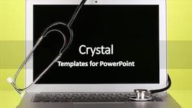  Presentation with white blank notebook silver - Theme enhanced with silver notebook with a stethoscope background and a black colored foreground