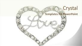  Presentation with diamonds - Slide set consisting of silver pendant with diamonds love background and a cream colored foreground